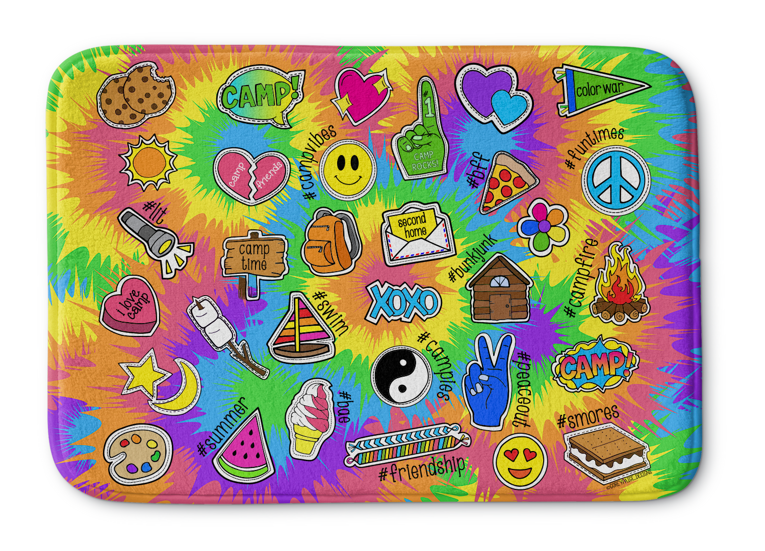 Tie Dye Camp Bathmat