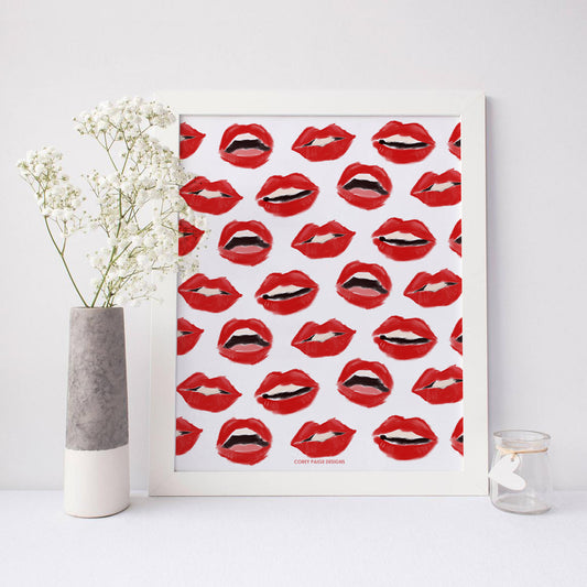 Painted Lips Framed Print