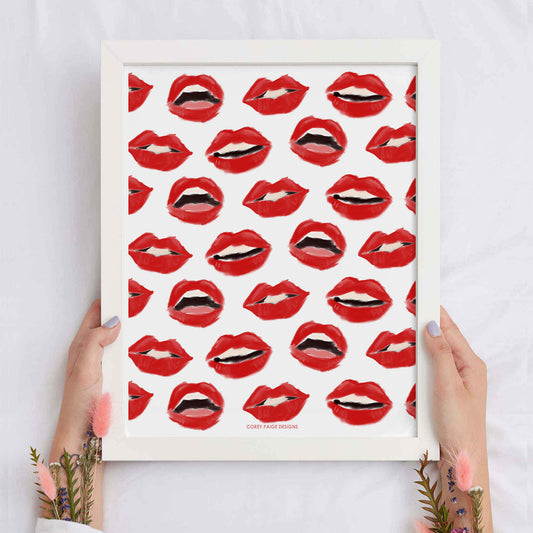 Painted Lips Framed Print
