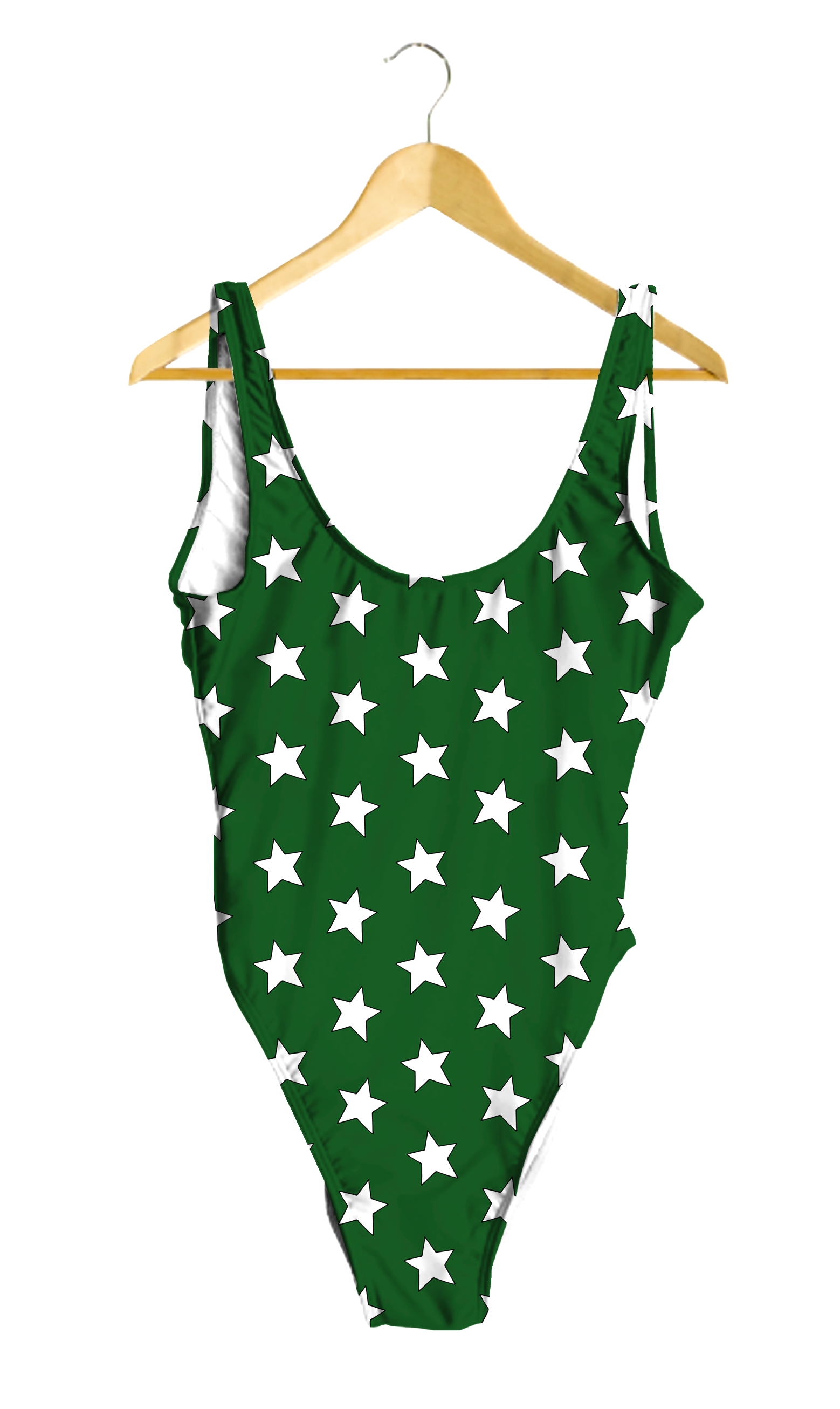 White Stars on Green One-Piece