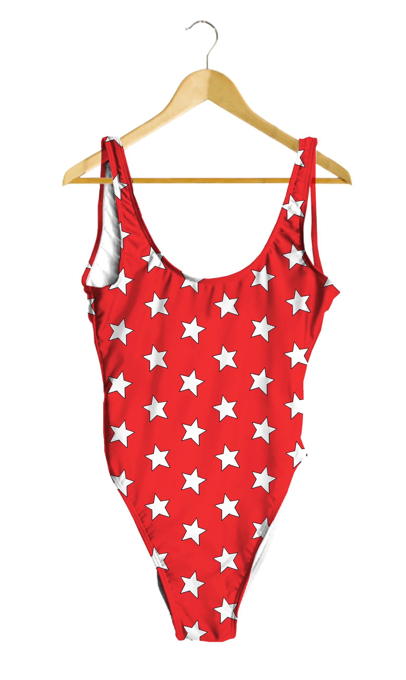White Stars on Red One-Piece