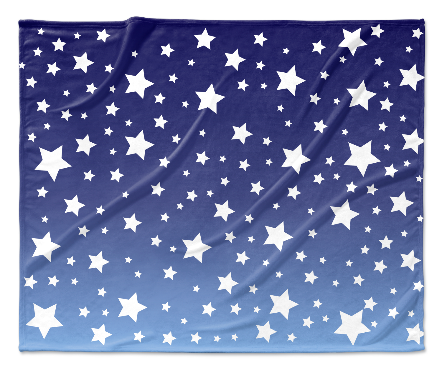 White Stars Blue Ombre Blanket