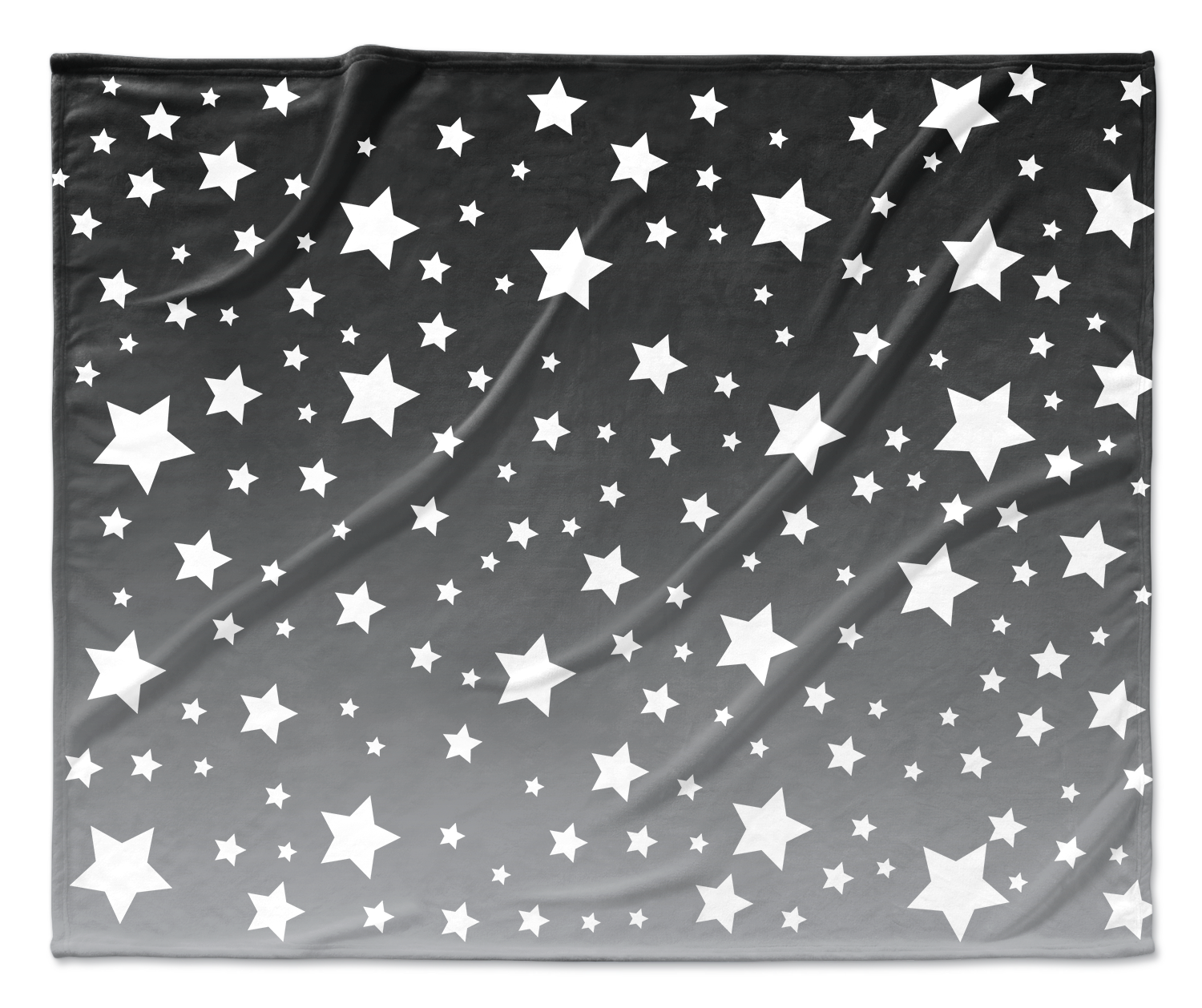 White Stars Gray Ombre Blanket