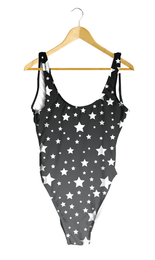 White Stars Gray Ombre One-Piece