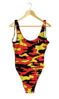 Load image into Gallery viewer, Red & Yellow Camo One-Piece