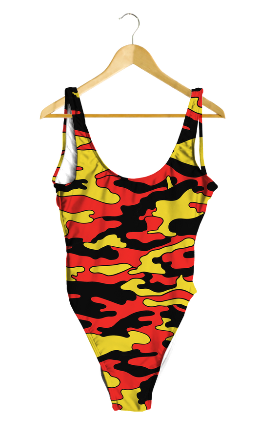 Red & Yellow Camo One-Piece
