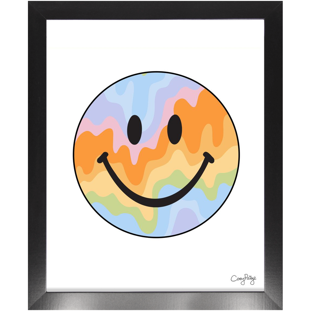Pastel Drippys Happy Face Framed Print