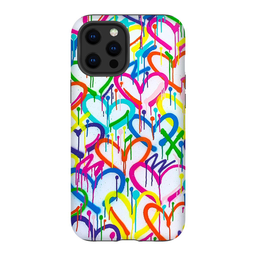 Rainbow Graffiti Hearts Phone Case