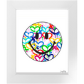 Load image into Gallery viewer, Rainbow Electric Love Happy Face Framed Print