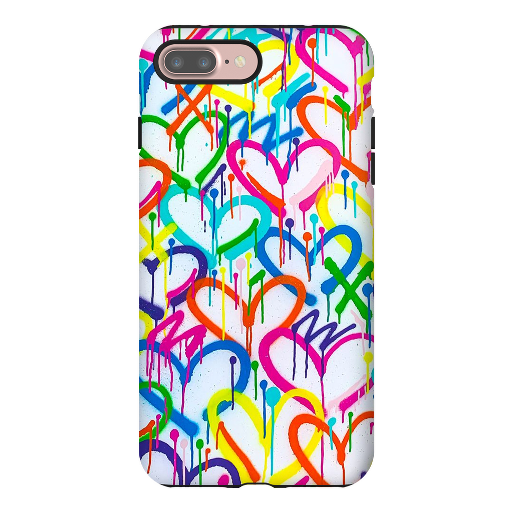 Rainbow Graffiti Hearts Phone Case