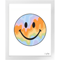 Load image into Gallery viewer, Pastel Drippys Happy Face Framed Print