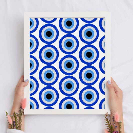 Evil Eye Pattern Framed Print