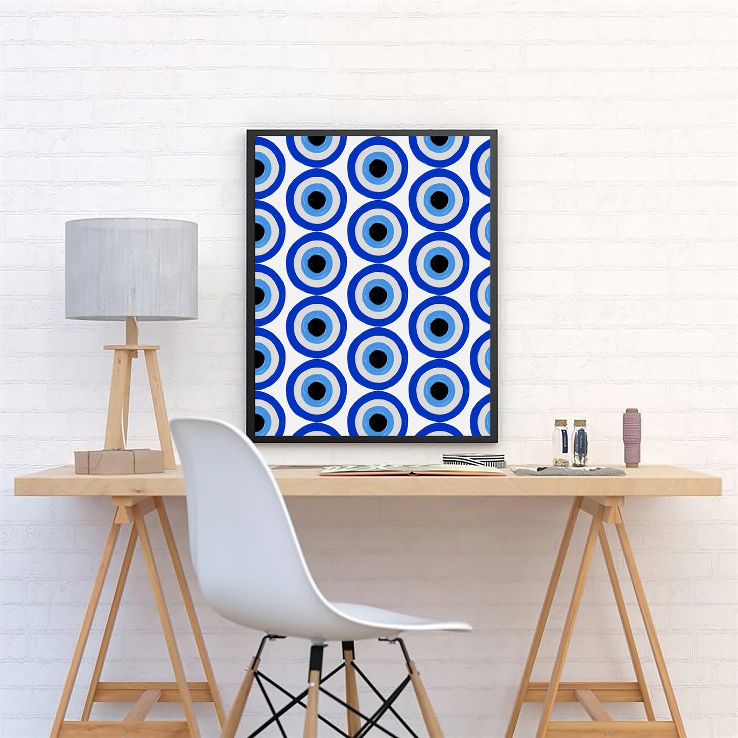 Evil Eye Pattern Framed Print