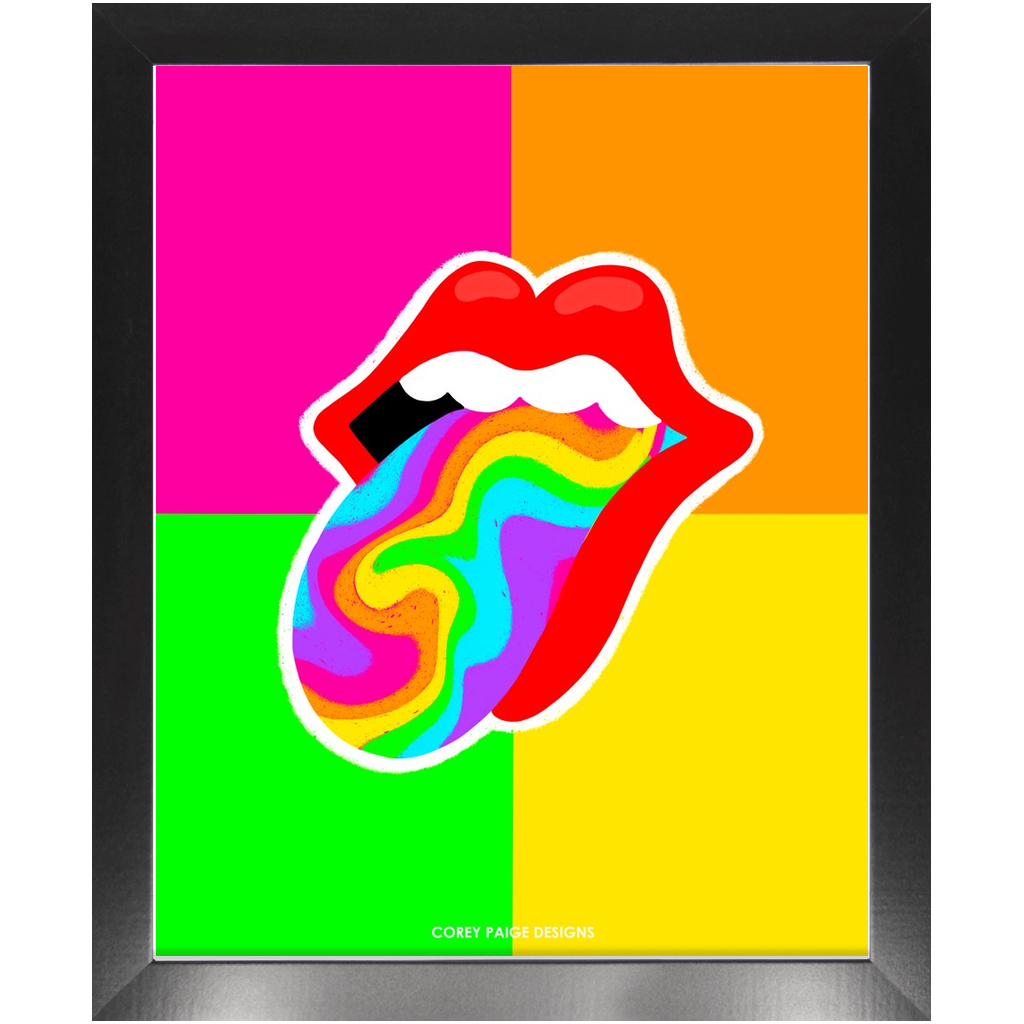 Rainbow Swirl Tongue Framed Print