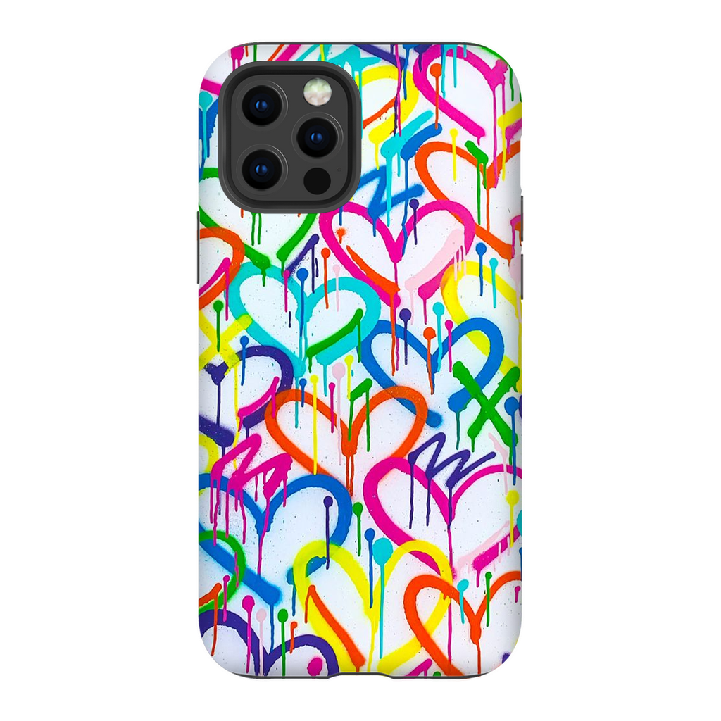 Rainbow Graffiti Hearts Phone Case