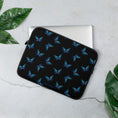Load image into Gallery viewer, Blue Butterflies Black Laptop Sleeve
