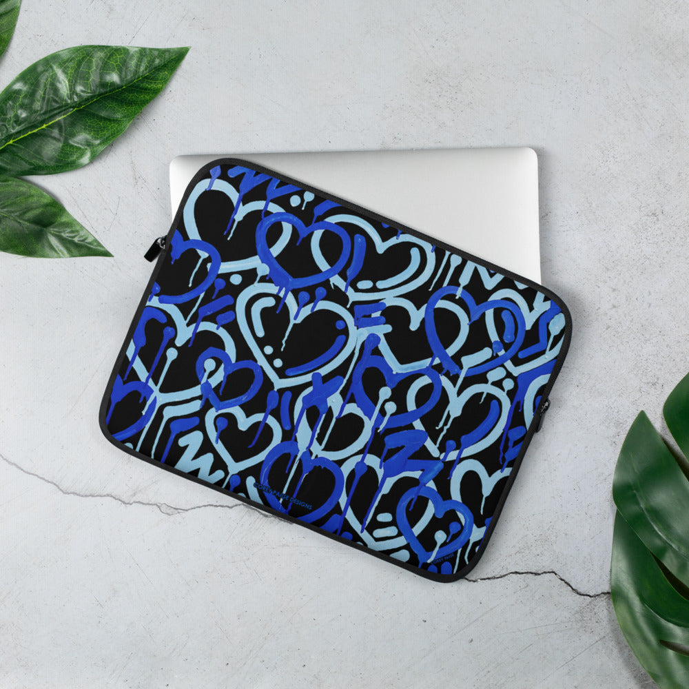 Blue Electric Love Laptop Sleeve