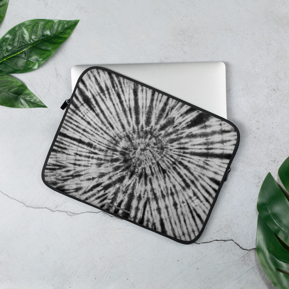 Black & White Tie Dye Laptop Sleeve
