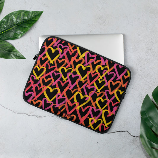 Graffiti Hearts Laptop Sleeve