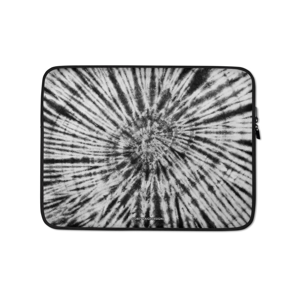 Black & White Tie Dye Laptop Sleeve