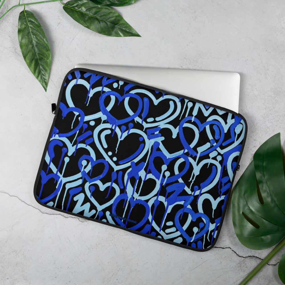 Blue Electric Love Laptop Sleeve