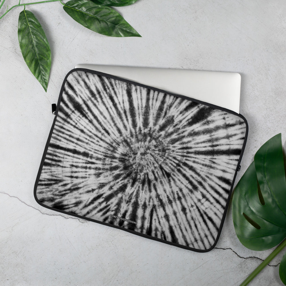 Black & White Tie Dye Laptop Sleeve