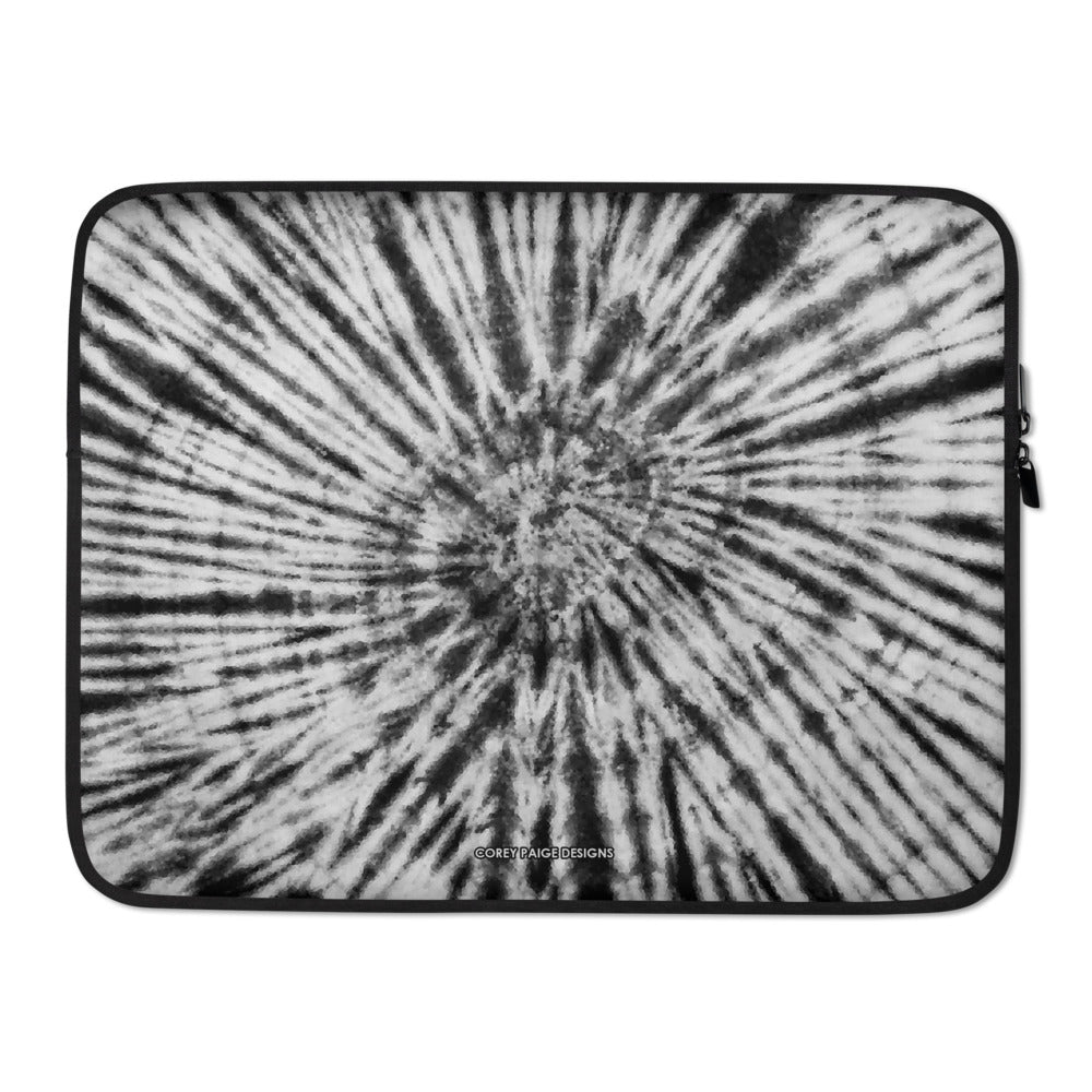 Black & White Tie Dye Laptop Sleeve