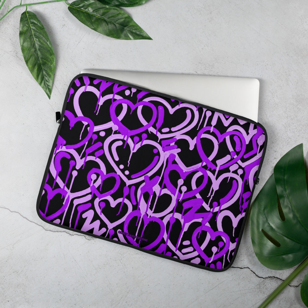 Purple Electric Love Laptop Sleeve