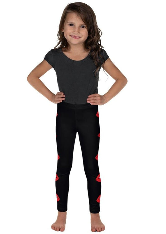Side Red Lips Kid's Leggings