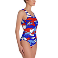 Load image into Gallery viewer, Red, White & Blue Camo One-Piece