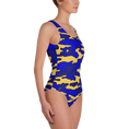 Load image into Gallery viewer, Blue & Yellow Camo One-Piece