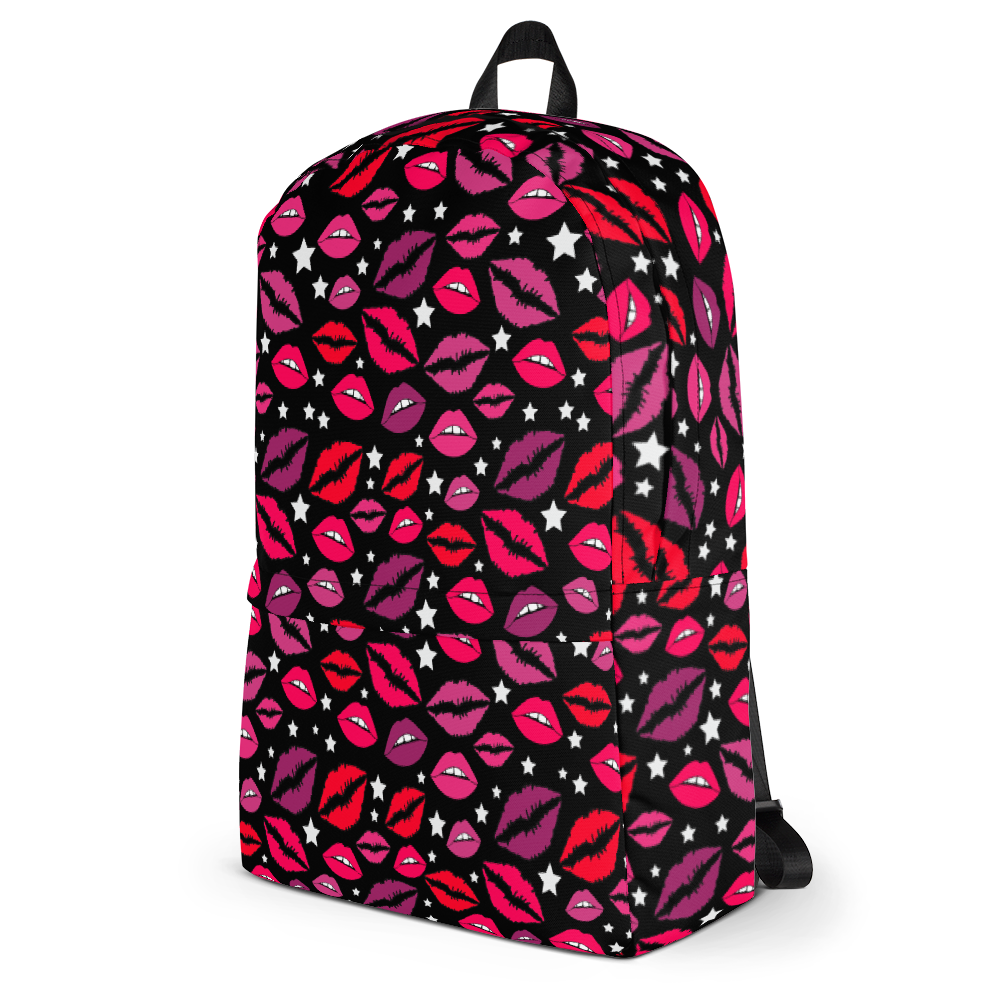 Lips & Stars Black Backpack