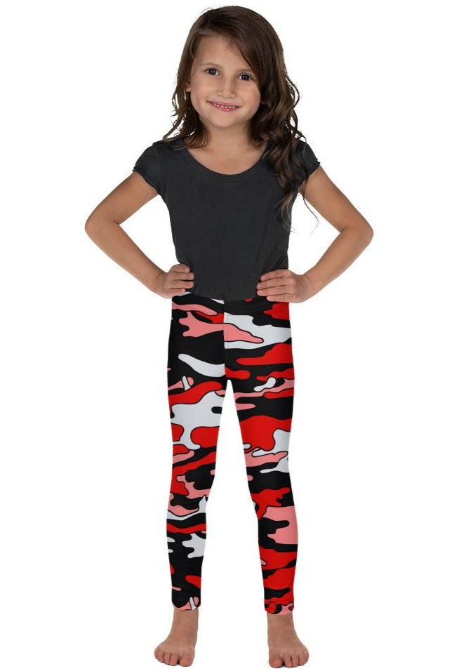 Red & Black Camo Kid's Leggings