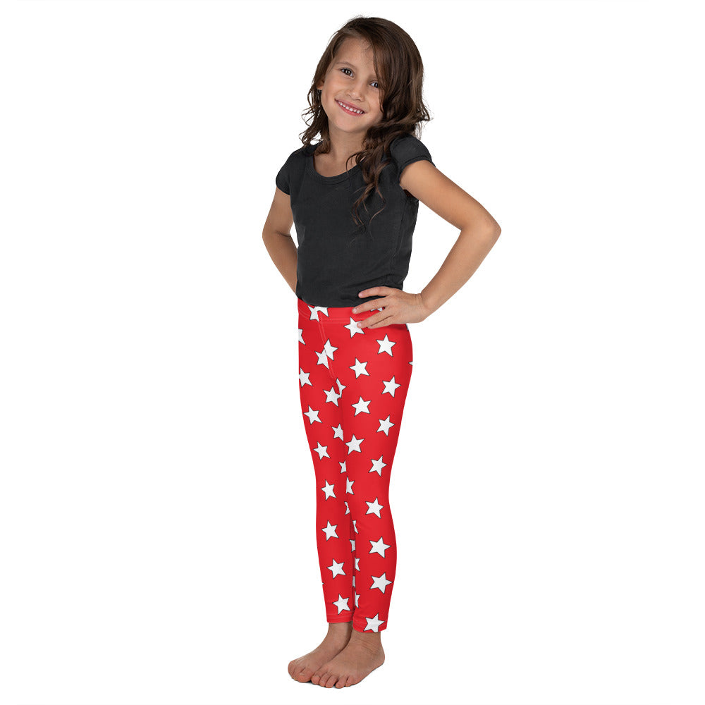 White All Star Red Kid's Leggings