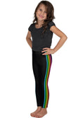 Load image into Gallery viewer, Rainbow Side Striped Kid's Leggings