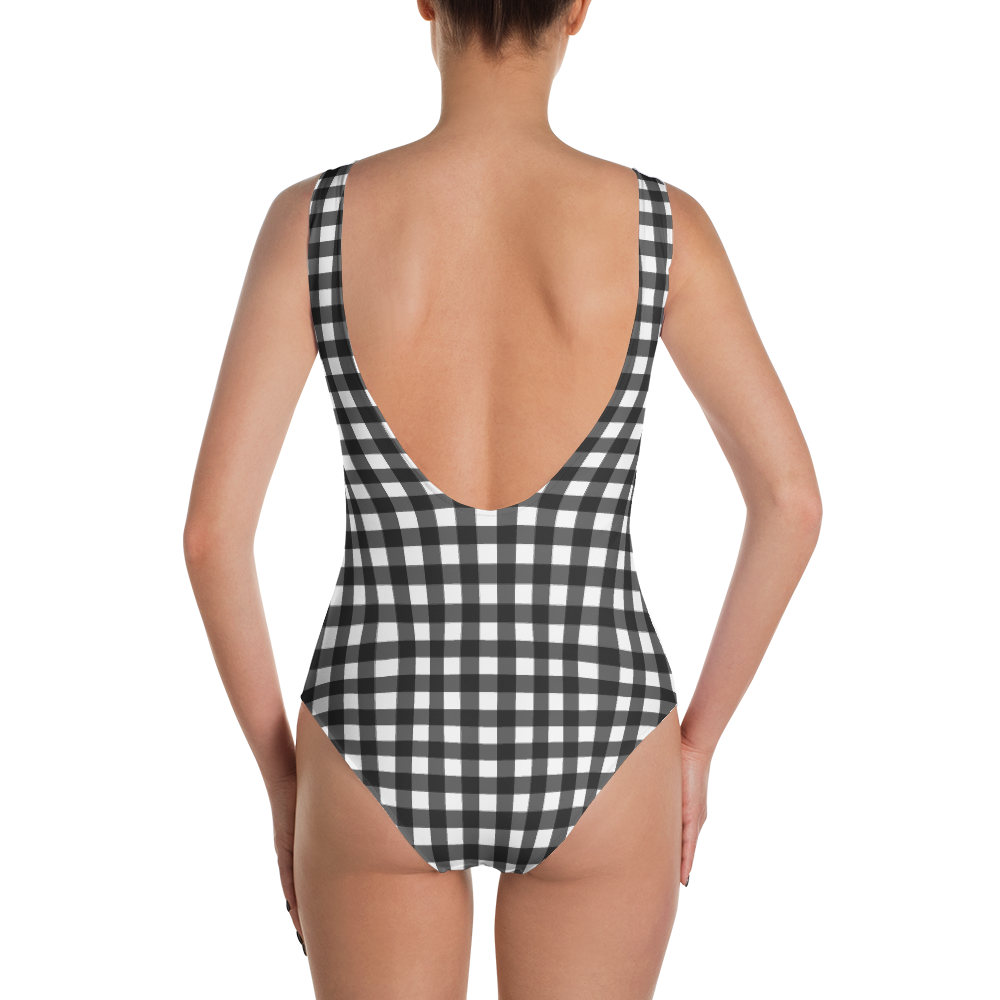 Black Gingham One-Piece