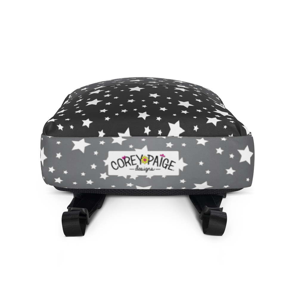 White Stars Gray Ombre Backpack