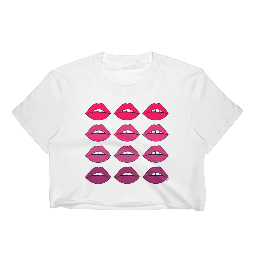 Pink Ombre Lips T-Shirt Crop Top