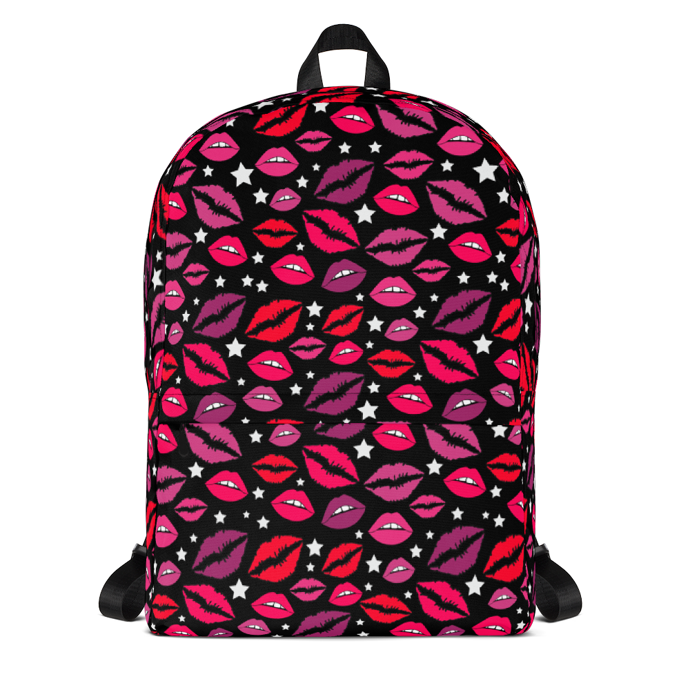 Lips & Stars Black Backpack