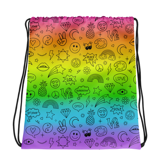 Fun Doodle Icons Drawstring Bag
