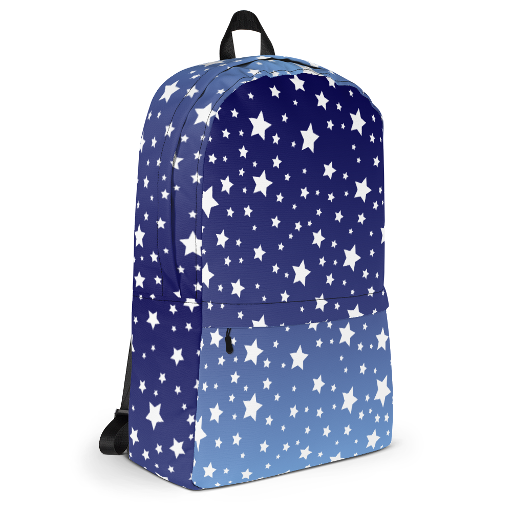White Stars Blue Ombre Backpack