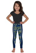 Load image into Gallery viewer, Olive & Navy Scoop Stripe Kid's Leggings