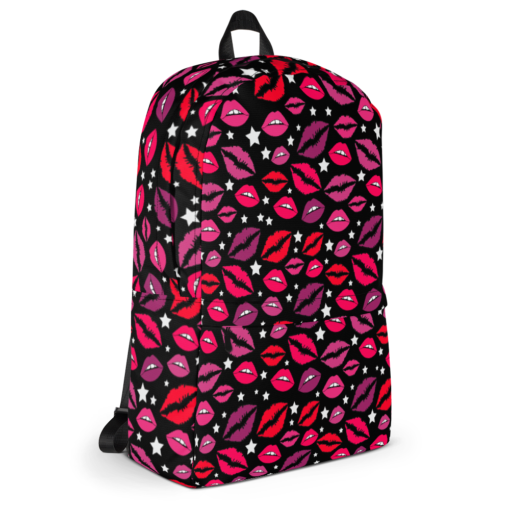 Lips & Stars Black Backpack