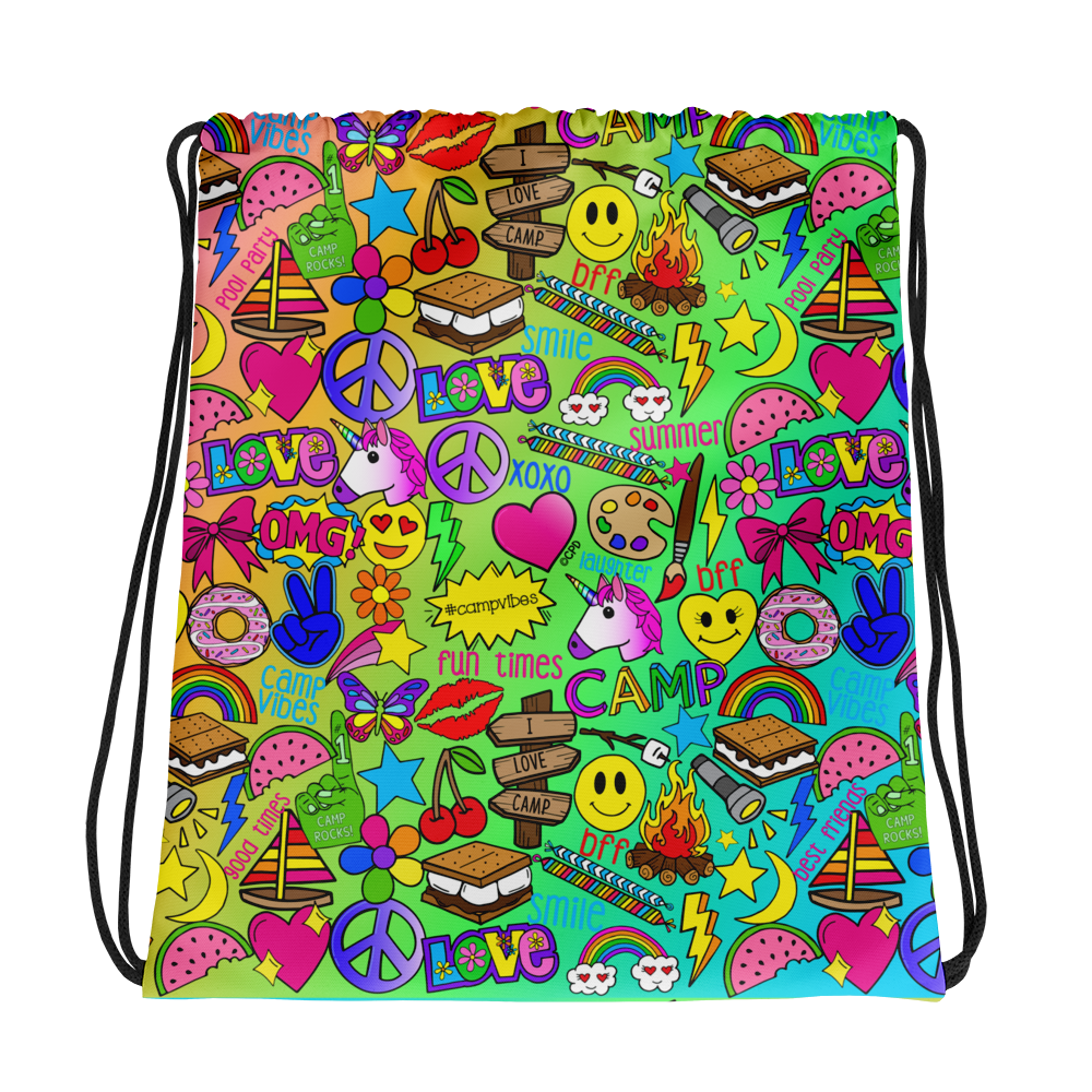 Camp Times Drawstring Bag