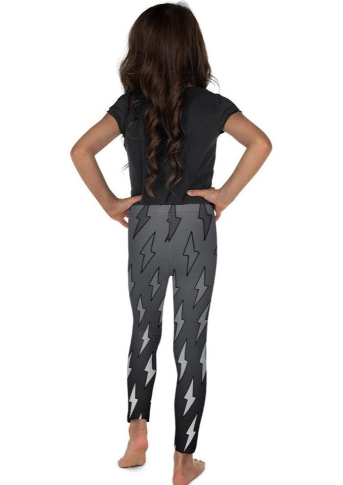 Gray Ombre Lightning Bolts Kid's Leggings