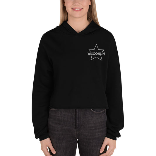 Wisconsin Star Outline Crop Hoodie