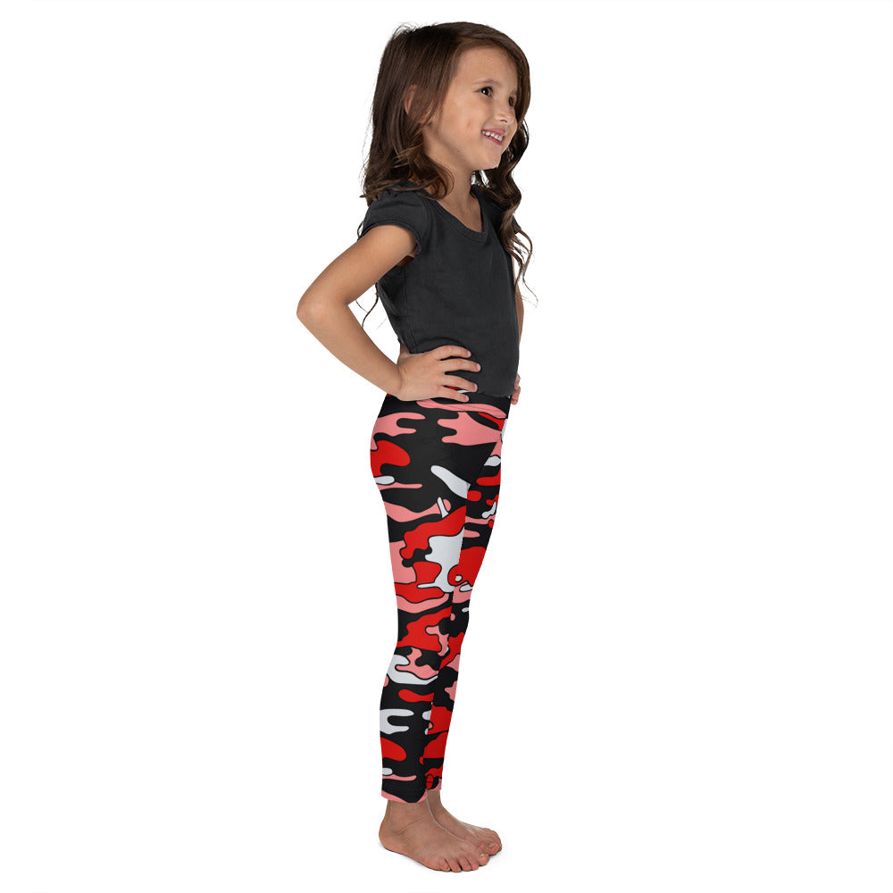 Red & Black Camo Kid's Leggings
