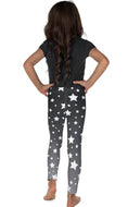 Load image into Gallery viewer, White Stars Gray Ombre Kid's Leggings