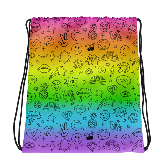 Fun Doodle Icons Drawstring Bag
