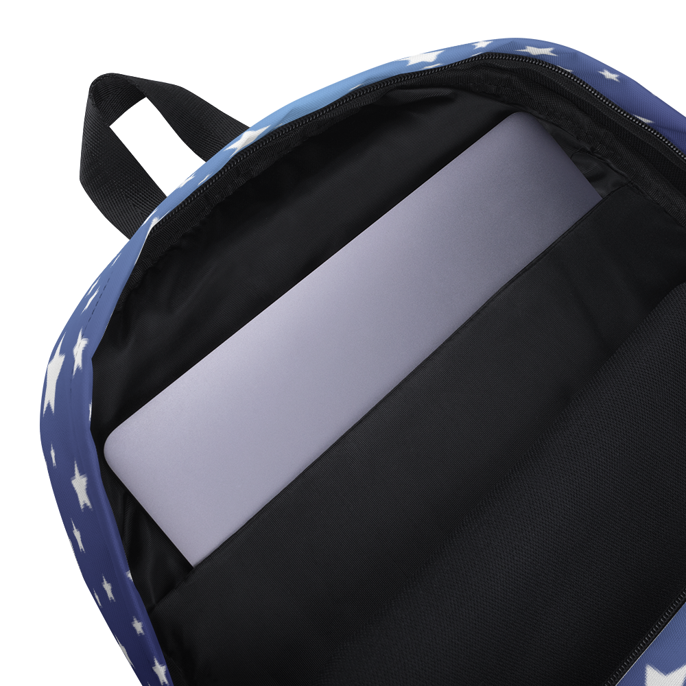 White Stars Blue Ombre Backpack